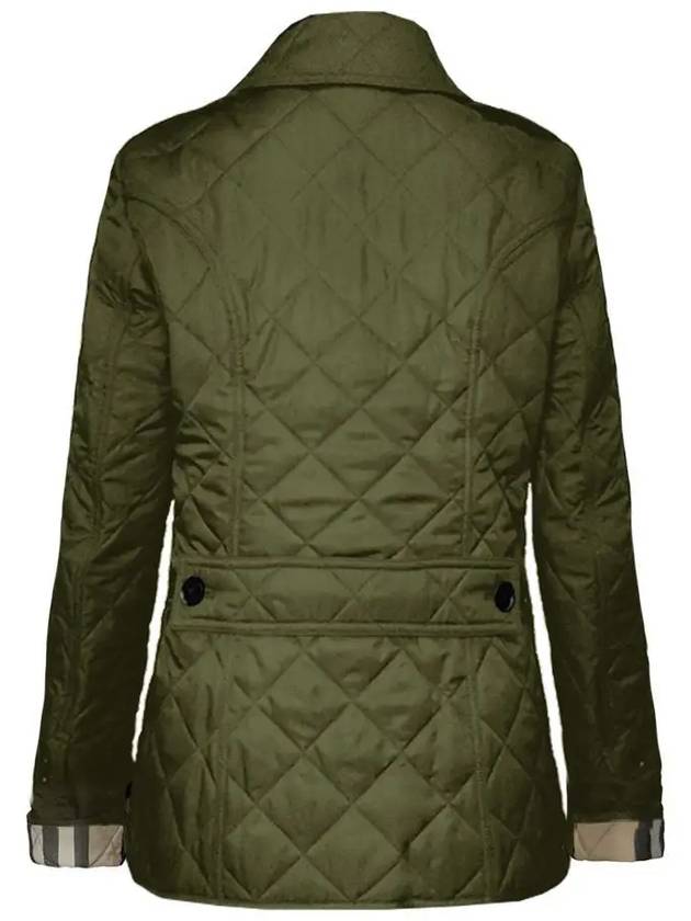 Diamond Quilted Jacket Dark Olive - BURBERRY - BALAAN 3