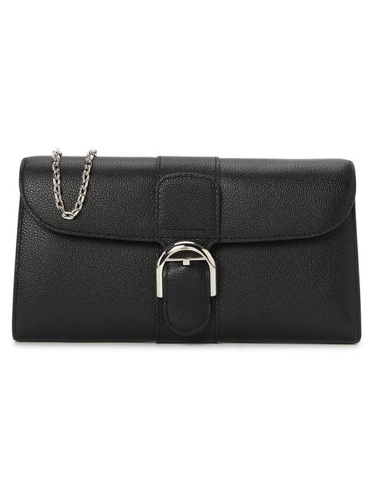 Brillant Chain Rodeo Calf Leather Long Wallet Black - DELVAUX - BALAAN 1