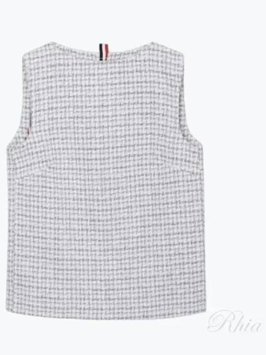 Tweed Bateau Column Top Sleeveless Medium Grey - THOM BROWNE - BALAAN 2