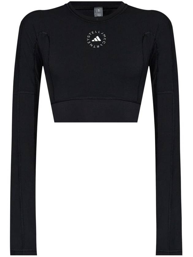 By Stella McCartney True Strength Yoga Crop Long Sleeve T Shirt Black - ADIDAS - BALAAN 2