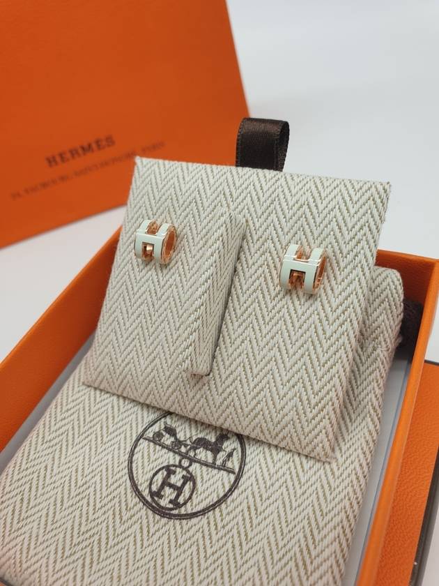 PopAche Earrings Mini Mint Rose Gold Earrings - HERMES - BALAAN 7