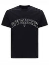 College Embroidered Logo Short Sleeve T-Shirt Black - GIVENCHY - BALAAN 2