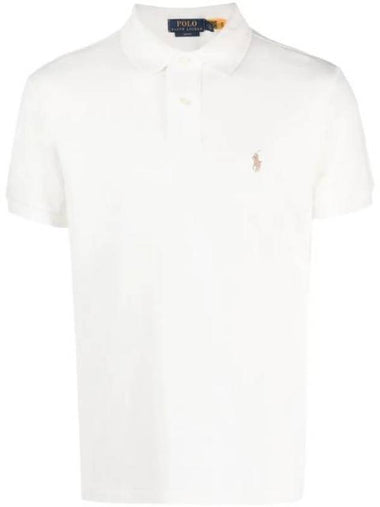 Embroidered Pony Logo Brown Polo Shirt White - POLO RALPH LAUREN - BALAAN 1