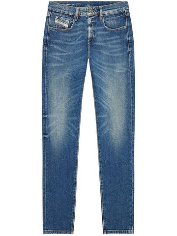 Destructive Slim Fit Jeans Blue - DIESEL - BALAAN 1