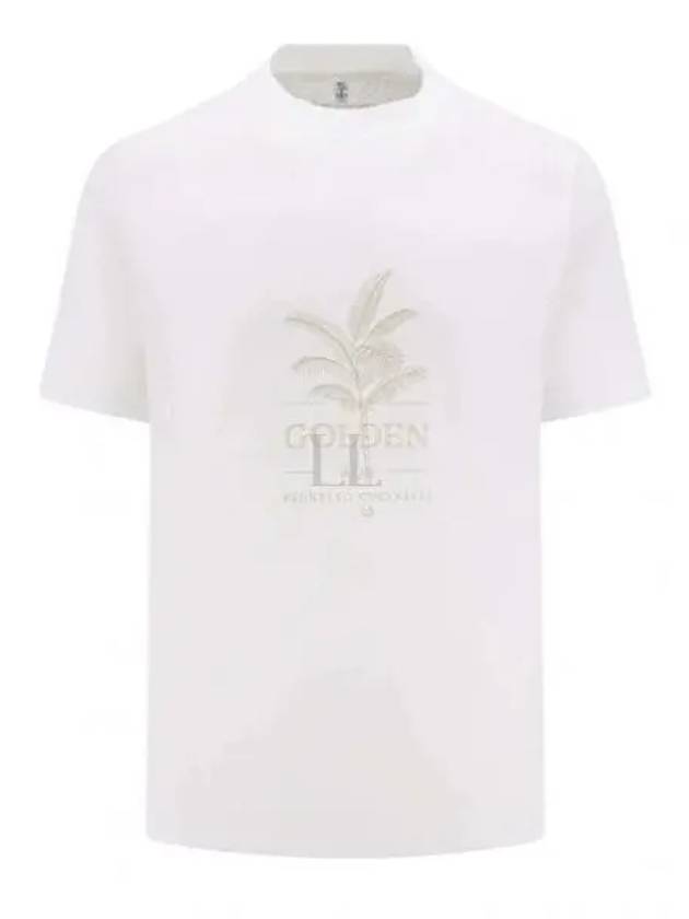 Maxi Print Cotton Short Sleeve T-Shirt White - BRUNELLO CUCINELLI - BALAAN 2