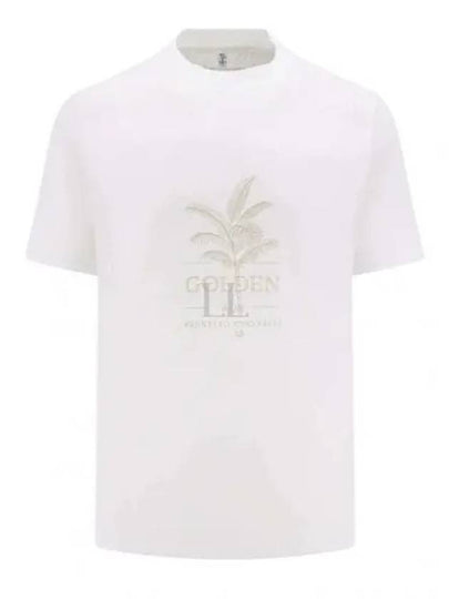 Maxi Print Cotton Short Sleeve T-Shirt White - BRUNELLO CUCINELLI - BALAAN 2