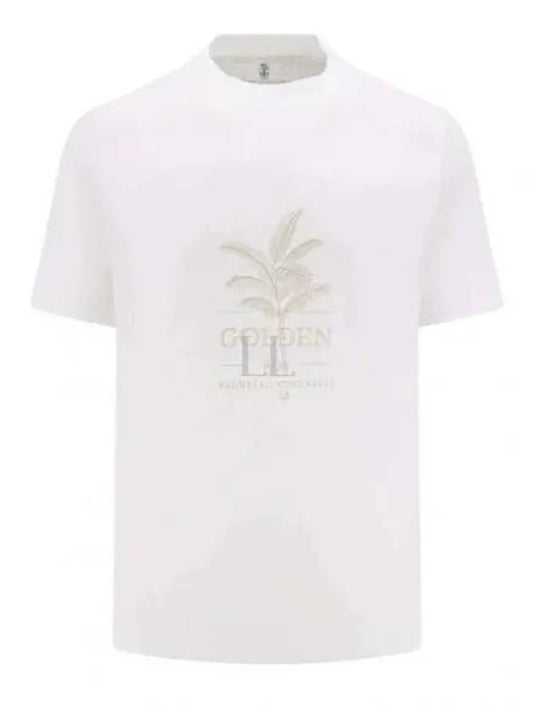 Maxi Print Cotton Short Sleeve T-Shirt White - BRUNELLO CUCINELLI - BALAAN 2