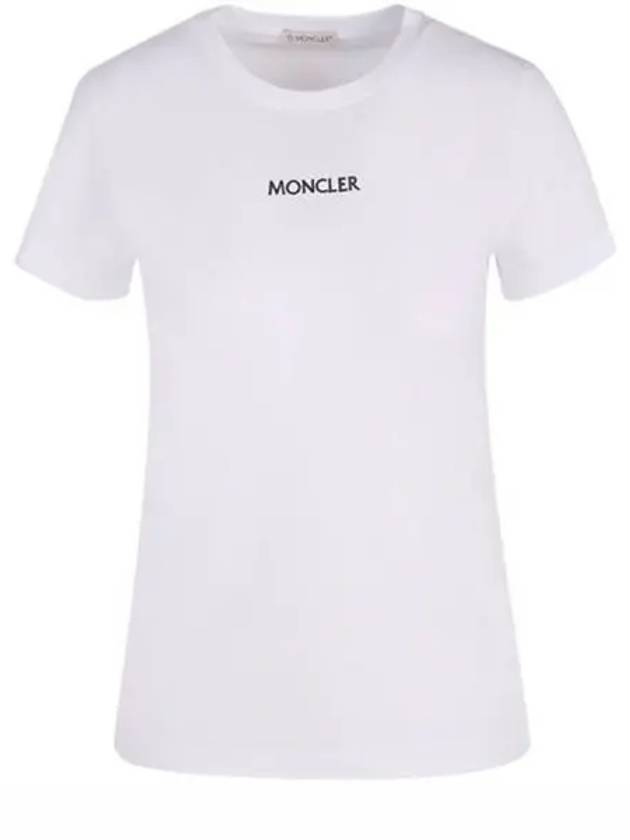 8C7A610 829FB 001 Embroidered logo round short sleeved t shirt white women s TJ 270737 - MONCLER - BALAAN 1