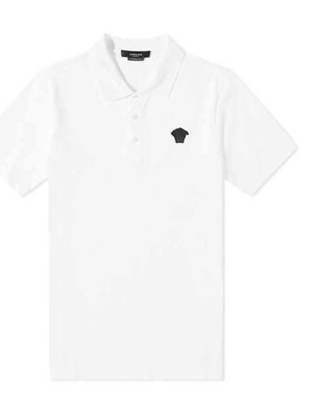 Navy Medusa Polo Shirt White Men A87427 A237141 2W300 - VERSACE - BALAAN 1