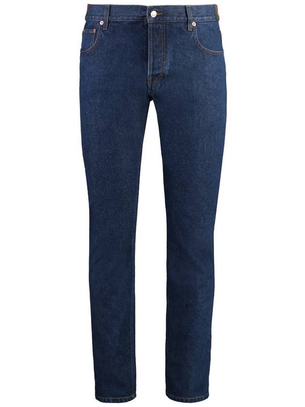 Tapered Denim Jeans Indigo - GUCCI - BALAAN 2