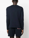 4-Bar Striped Cotton Long Sleeve T-Shirt Navy - THOM BROWNE - BALAAN 5