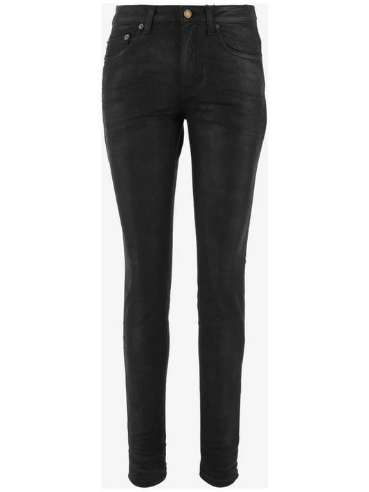 Men's 5 Pocket Organic Cotton Skinny Jeans Black - SAINT LAURENT - BALAAN.