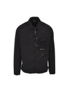 Flatt Nylon Logo Patch Zip Up Long Sleeve Shirt Black - CP COMPANY - BALAAN 1