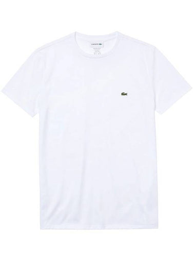 Crew Neck Pima Cotton Jersey Short Sleeve T-Shirt White - LACOSTE - BALAAN 1