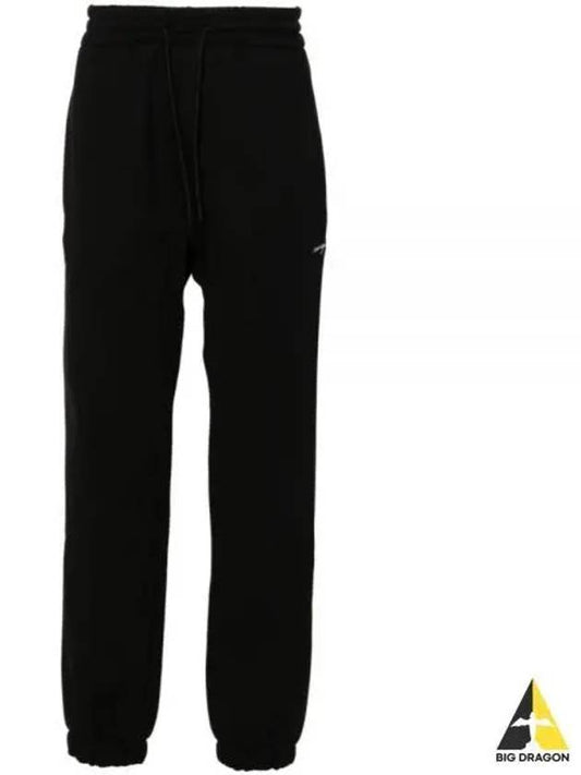 Embroidered Logo Cotton Track Pants Black - MSGM - BALAAN 2