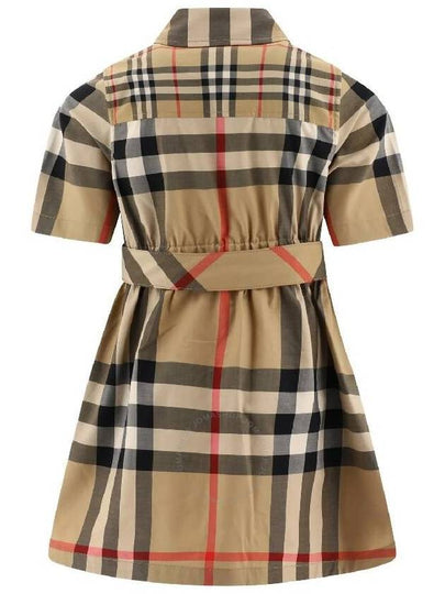 Burberry Girls Archive Beige Check Patchwork Tie-Waist Shirt Dress, Size 6Y - BURBERRY - BALAAN 2