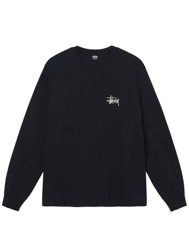 Basic Long Sleeve T-Shirt Black - STUSSY - BALAAN 3