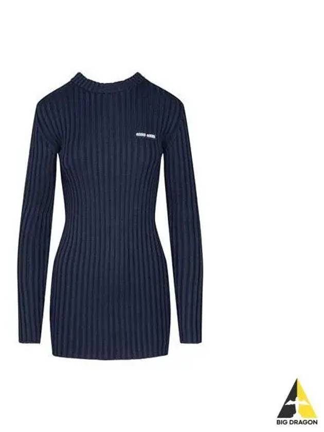 MIU Women s Pullover Slim Mini One Piece Navy MML776 128V - MIU MIU - BALAAN 1