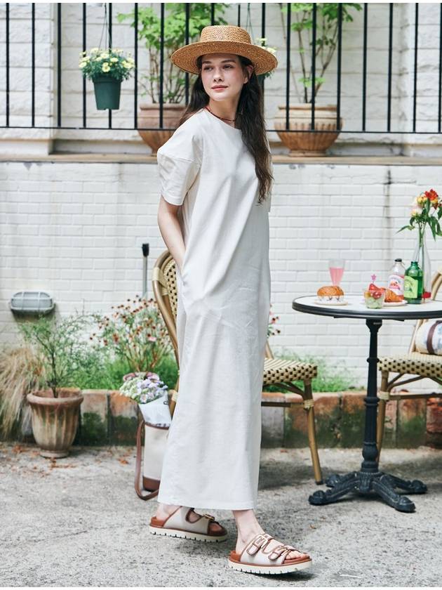 MET H line half sleeve long dress ivory - METAPHER - BALAAN 9