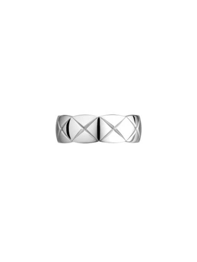 Coco Crush Quilted Motif Small 18K White Gold Ring Silver - CHANEL - BALAAN 5