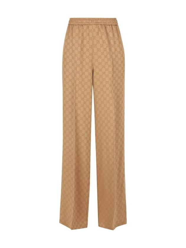 GG jacquard wide pants camel - GUCCI - BALAAN 2