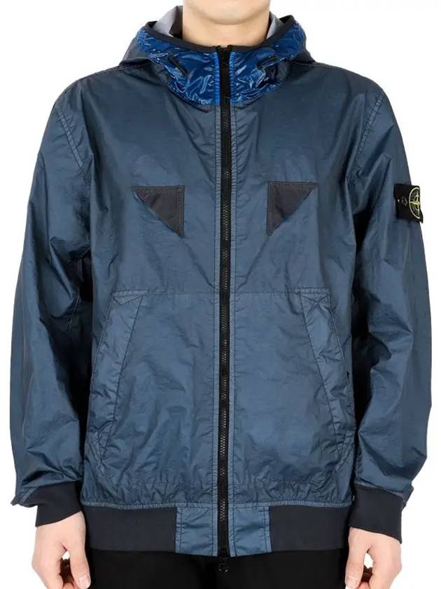 Wappen Patch Nylon Hooded Jacket Blue - STONE ISLAND - BALAAN 2