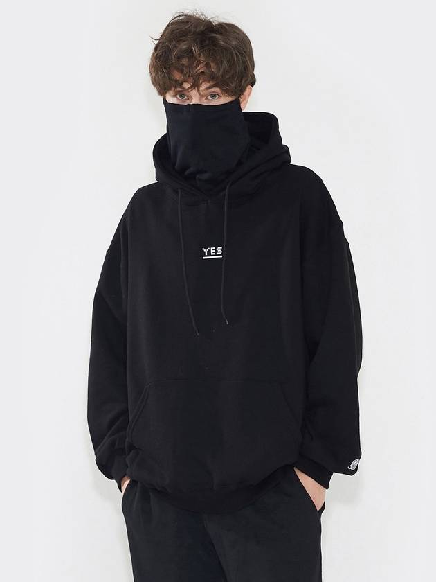 YES Mask Hoodie Oversize fit Black - AOX - BALAAN 4