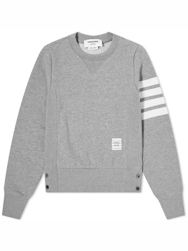 Engineered 4 Bar Stripe Loopback Jersey Knit Crewneck Sweatshirt Light Grey - THOM BROWNE - BALAAN 1