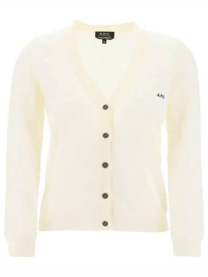 Bella Logo Embroidery Cardigan Ivory - A.P.C. - BALAAN 2