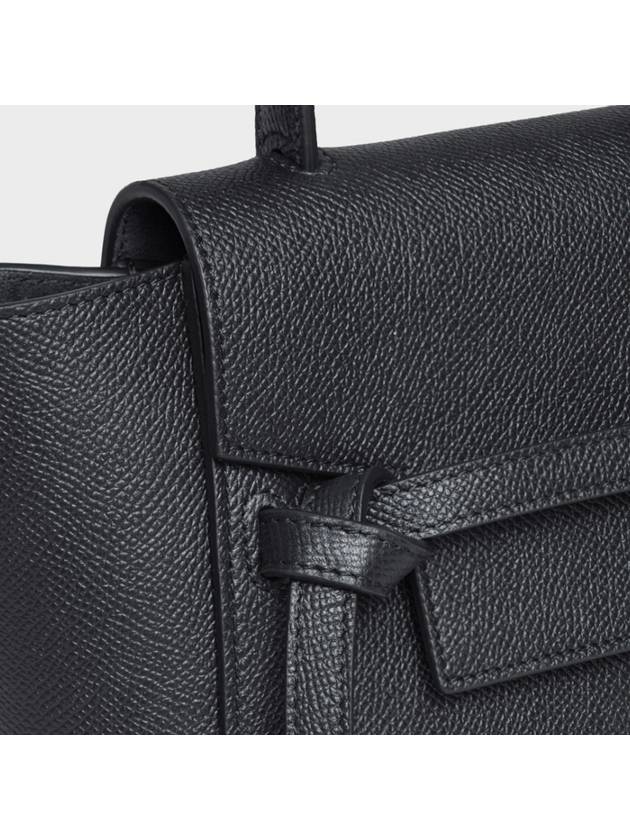 Grain Leather Nano Belt Tote Bag Black - CELINE - BALAAN 4