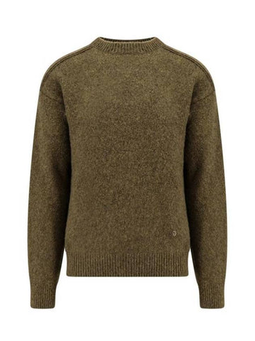 Round Neck Wool Cashmere Knit Top Glen - BURBERRY - BALAAN 1