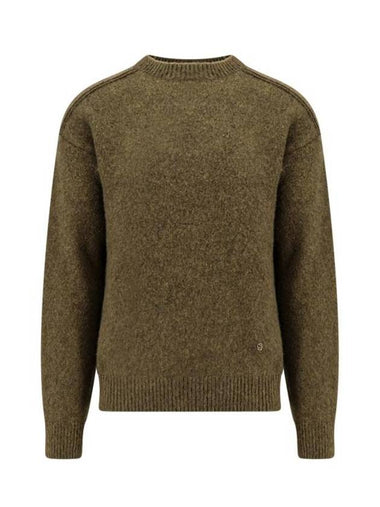 Round Neck Wool Cashmere Knit Top Glen - BURBERRY - BALAAN 1