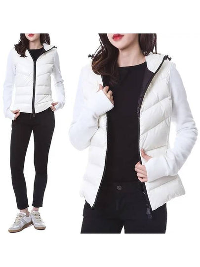 Zipper Knit Hooded Padded Cardigan Snow White - MONCLER - BALAAN 2