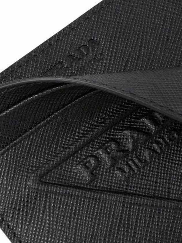 Embossed Triangle Logo Card Wallet Black - PRADA - BALAAN 6