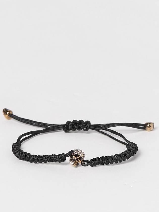 Crystal Skull Cotton Bracelet Black - ALEXANDER MCQUEEN - BALAAN 2