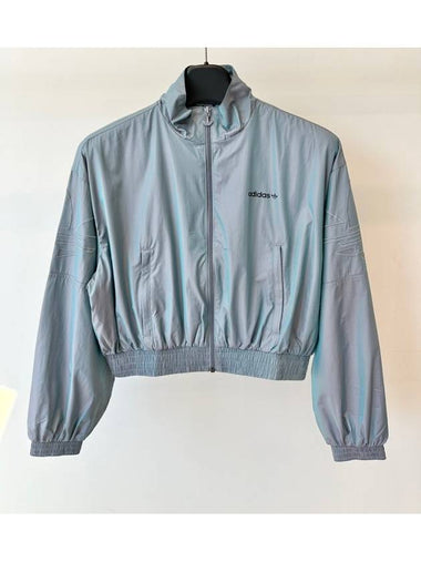 Cropped Windbreaker Jacket H35893 Gray WOMENS - ADIDAS - BALAAN 1