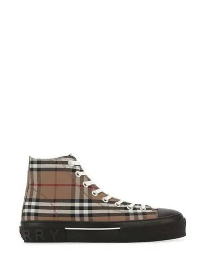 Vintage Check Stripe Logo High Top Sneakers Brown - BURBERRY - BALAAN 2