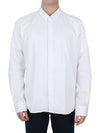 Heart Logo Tonal Cotton Poplin Long Sleeve Shirt White - AMI - BALAAN 3