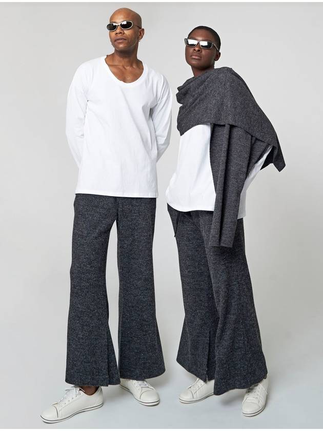 Wide Slit Track Pants Charcoal - ATHPLATFORM - BALAAN 1