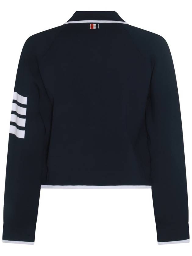 Viscose 4-Bar Polo Bomber Jacket Navy - THOM BROWNE - BALAAN 4