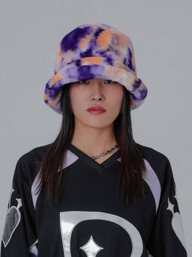 Pansy Fur Bucket Hat Purple - DILETTANTISME - BALAAN 1