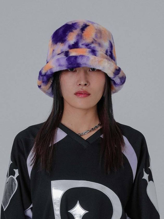 Purple Pansy Fur Bucket Hat - DILETTANTISME - BALAAN 2