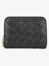 Intrecciato Zipped Coin Wallet Black - BOTTEGA VENETA - BALAAN 3