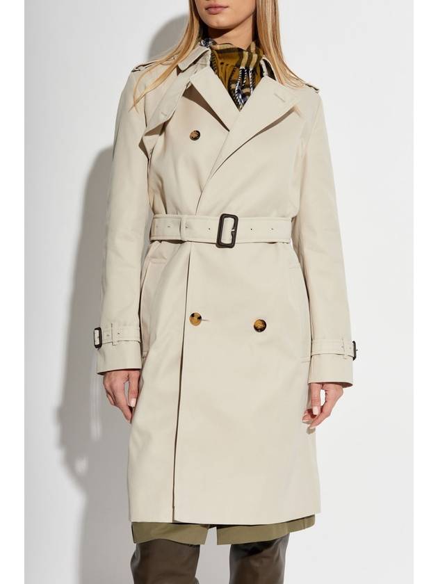 Burberry Trench Coat With Pockets, Women's, Cream - BURBERRY - BALAAN 3