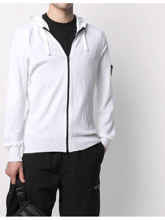 Wappen Patch Cotton Knit Zip Up Hoodie White - STONE ISLAND - BALAAN 3