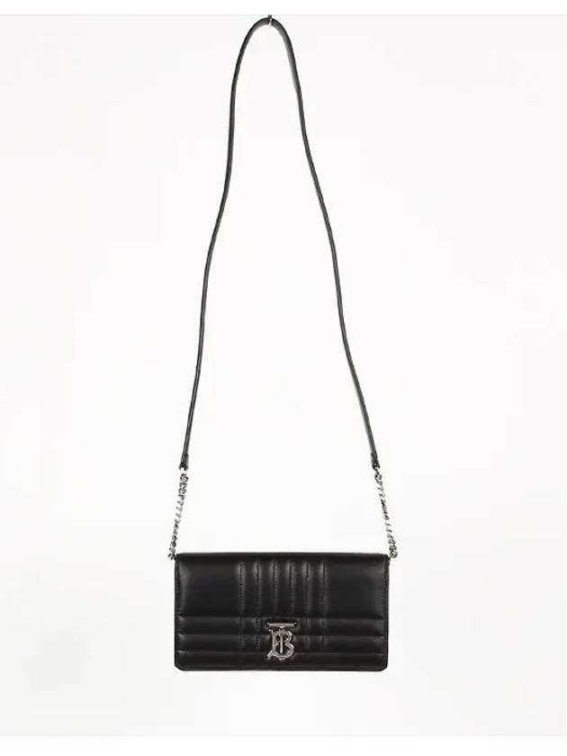 Women's Detachable Strap Quilted Leather Lola Cross Bag Black Palladium - BURBERRY - BALAAN 3