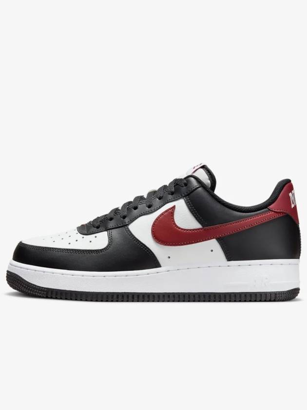 Air Force 1 '07 Low Top Sneakers Black Dark Team Red - NIKE - BALAAN 2