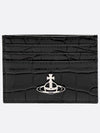 Logo Plaque Crocodile Card Wallet Black - VIVIENNE WESTWOOD - BALAAN 2