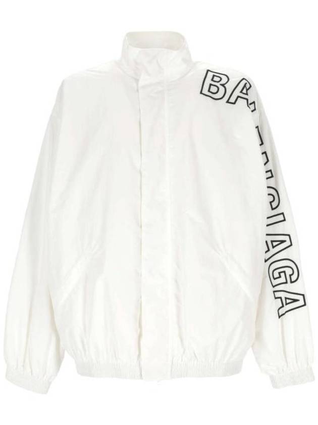 Embroidered Logo Track Jacket White - BALENCIAGA - BALAAN 1