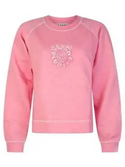 Isoli Cotton Sweatshirt Pink - GANNI - BALAAN 2